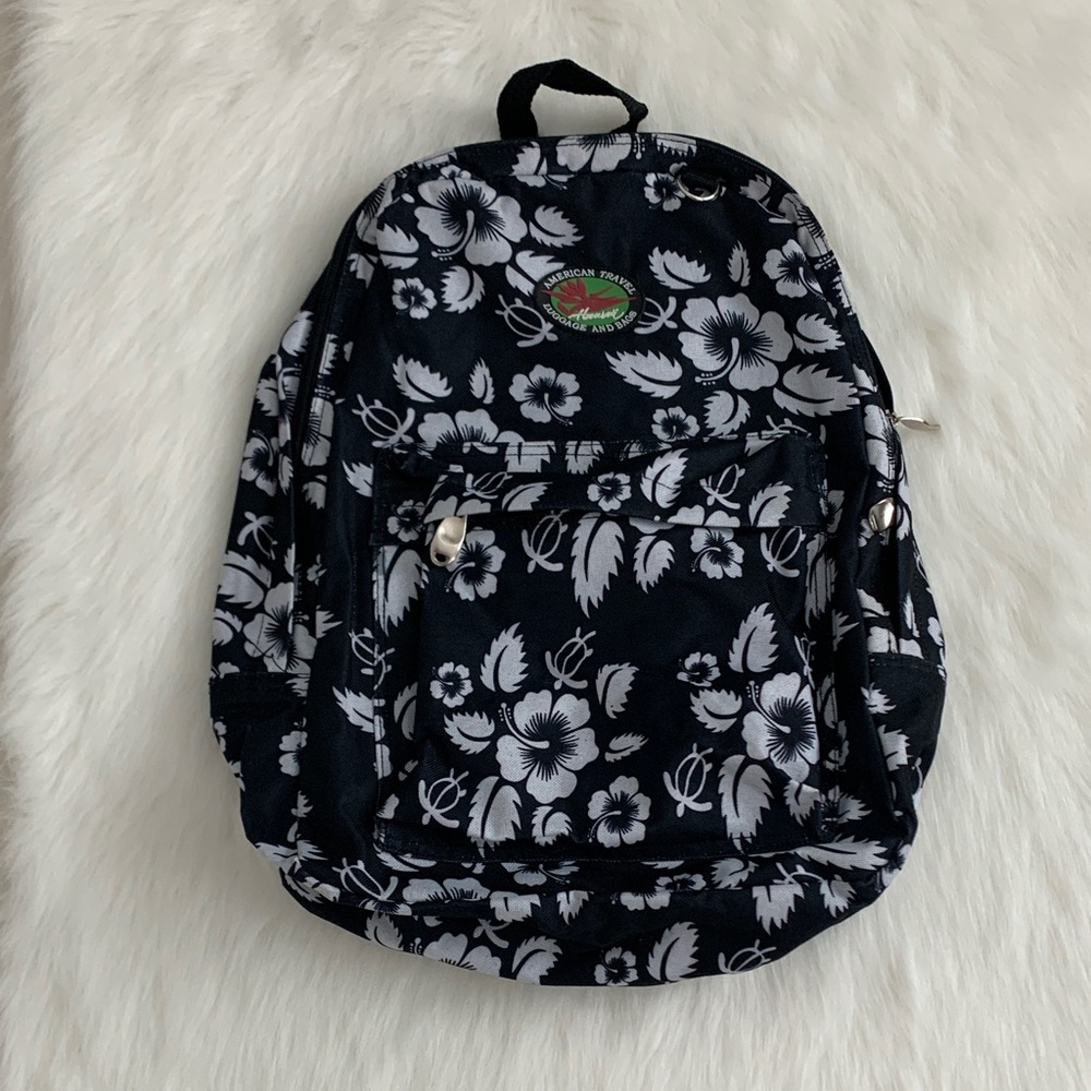 Hawaiian Floral Black Backpack